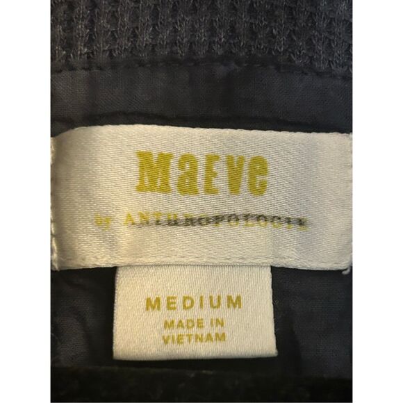 Anthropologie Maeve Cowl neck waffle knit shirt sz M tie-dye minimalist casual - Picture 3 of 6